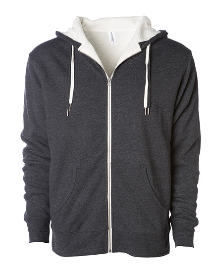 Independent Unisex Sherpa Lined Zip Hooded Jacket Charcoal Heather