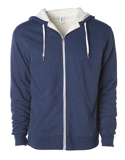 Independent Unisex Sherpa Lined Zip Hooded Jacket Navy Heather