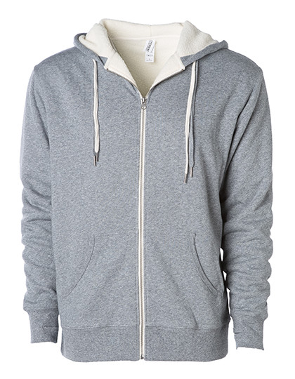 Independent Unisex Sherpa Lined Zip Hooded Jacket Salt-N-Pepper