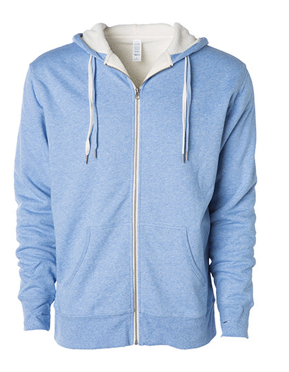 Independent Unisex Sherpa Lined Zip Hooded Jacket Sky Heather
