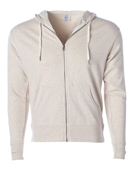 Independent Unisex Midweight French Terry Zip Hood Oatmeal Heather
