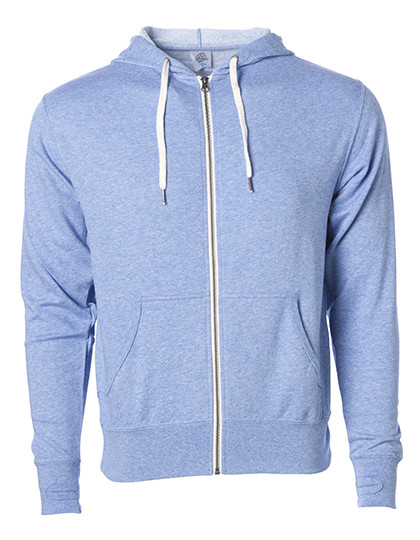 Independent Unisex Midweight French Terry Zip Hood Sky Heather