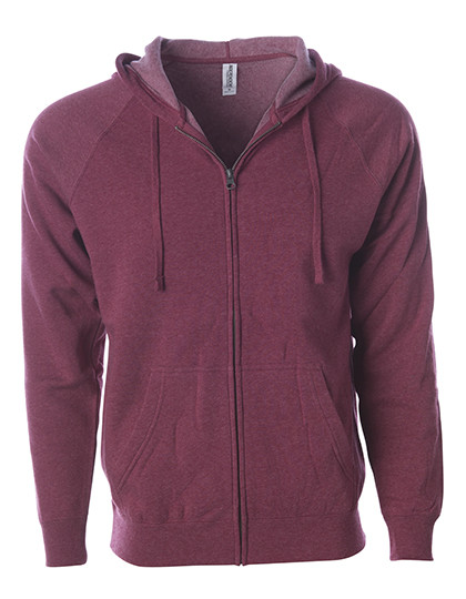 Independent Unisex Midweight Special Blend Raglan Zip Hood Crimson