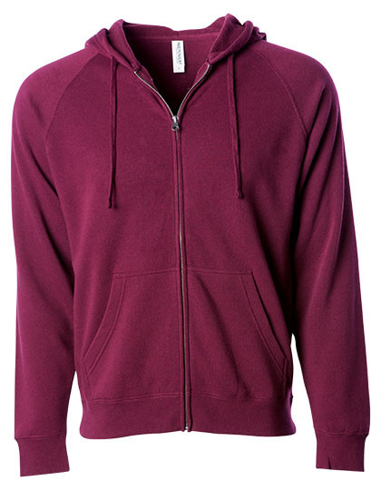 Independent Unisex Midweight Special Blend Raglan Zip Hood Maroon