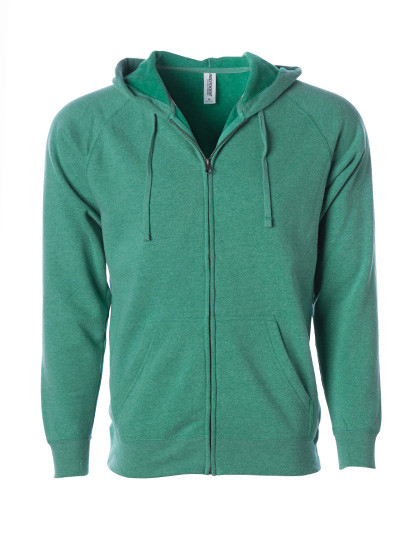 Independent Unisex Midweight Special Blend Raglan Zip Hood Sea Green