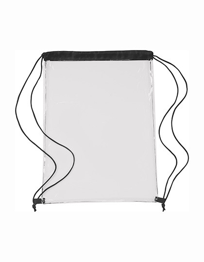 L-merch Transparent PVC Drawstring Backpack Black