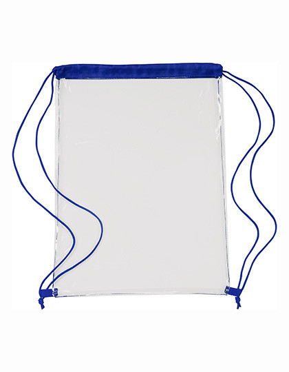 L-merch Transparent PVC Drawstring Backpack Cobalt Blue