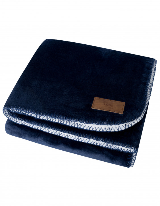 L-merch Sherpa Fleece Decke Navy