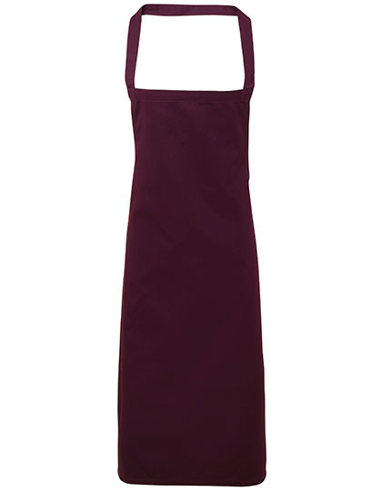 Premier Workwear Organic Cotton Bib Apron (No Pocket) Aubergine (ca. Pantone 5115C)