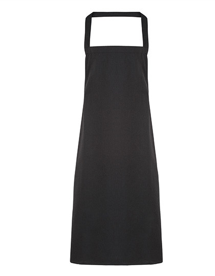 Premier Workwear Organic Cotton Bib Apron (No Pocket) Black (ca. Pantone Black C)