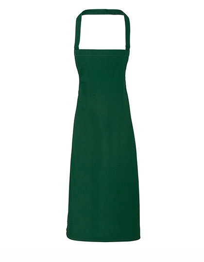Premier Workwear Organic Cotton Bib Apron (No Pocket) Bottle Green (ca. Pantone 560C)