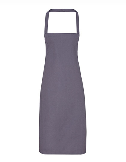 Premier Workwear Organic Cotton Bib Apron (No Pocket) Dark Grey (ca. Pantone 431C)