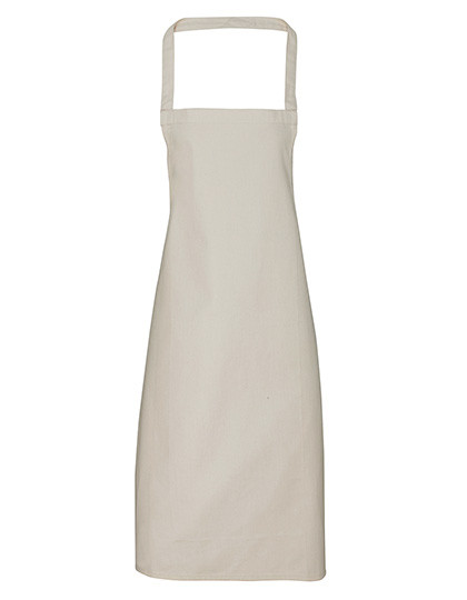 Premier Workwear Organic Cotton Bib Apron (No Pocket) Natural (ca. Pantone 1205C)