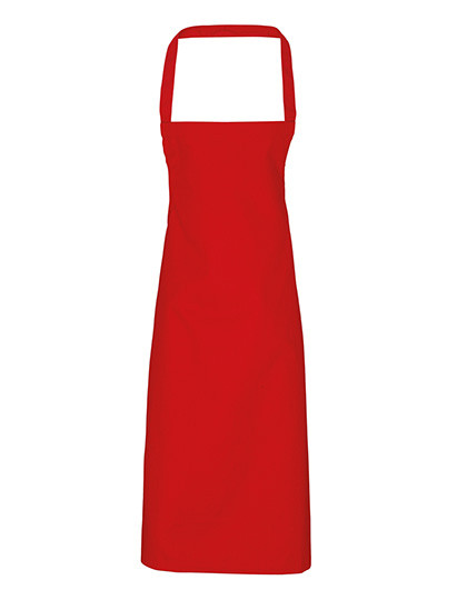 Premier Workwear Organic Cotton Bib Apron (No Pocket) Red (ca. Pantone 200C)