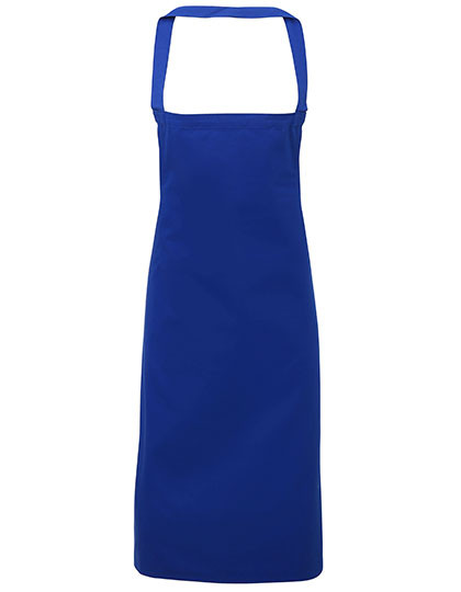 Premier Workwear Organic Cotton Bib Apron (No Pocket) Royal (ca. Pantone 286C)