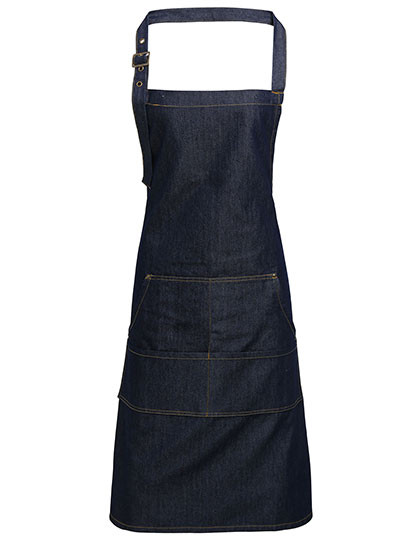Premier Workwear Jeans Stitch Denim Bib Apron Indigo Denim (ca. Pantone 2767C)