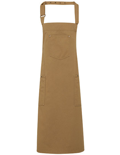 Premier Workwear Cotton Chino Bib Apron Khaki