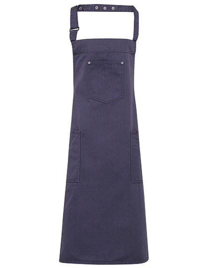 Premier Workwear Cotton Chino Bib Apron Steel (ca. Pantone Cool Grey 11C)