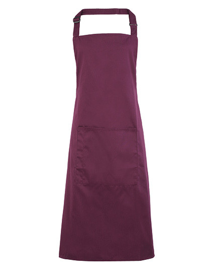 Premier Workwear Colours Collection Bib Apron With Pocket Aubergine (ca. Pantone 5115C)