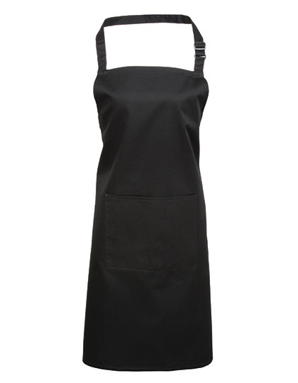 Premier Workwear Colours Collection Bib Apron With Pocket Black (ca. Pantone Black C)
