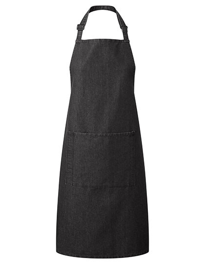 Premier Workwear Colours Collection Bib Apron With Pocket Black Denim (ca. Pantone 532C)