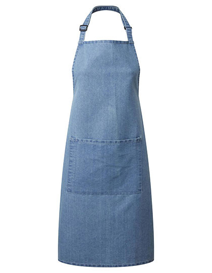 Premier Workwear Colours Collection Bib Apron With Pocket Blue Denim (ca. Pantone 2166C)