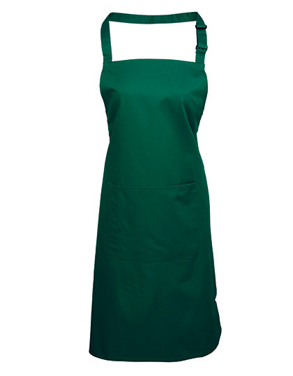 Premier Workwear Colours Collection Bib Apron With Pocket Bottle Green (ca. Pantone 560C)