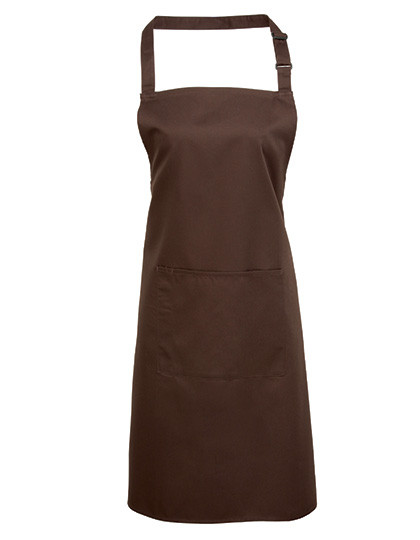 Premier Workwear Colours Collection Bib Apron With Pocket Brown (ca. Pantone 476C)