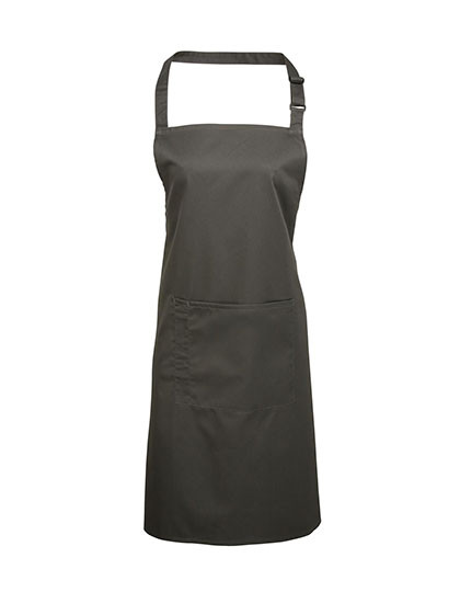 Premier Workwear Colours Collection Bib Apron With Pocket Dark Grey (ca. Pantone 431C)