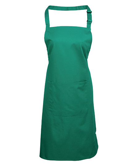 Premier Workwear Colours Collection Bib Apron With Pocket Emerald (ca. Pantone 341C)