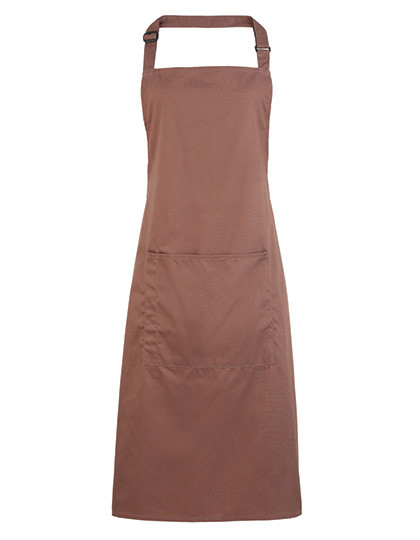 Premier Workwear Colours Collection Bib Apron With Pocket Mocha (ca. Pantone 7505C)