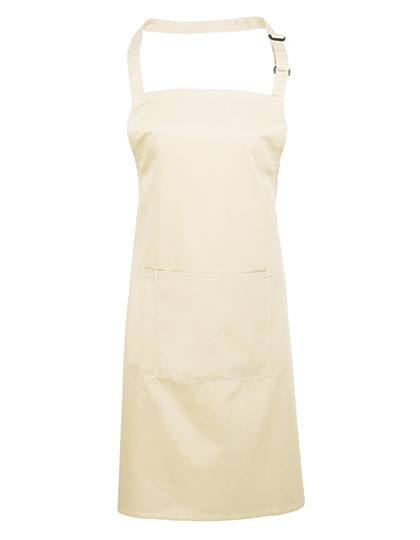 Premier Workwear Colours Collection Bib Apron With Pocket Natural (ca. Pantone 1205C)
