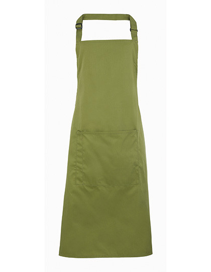 Premier Workwear Colours Collection Bib Apron With Pocket Oasis Green (ca. Pantone 371C)