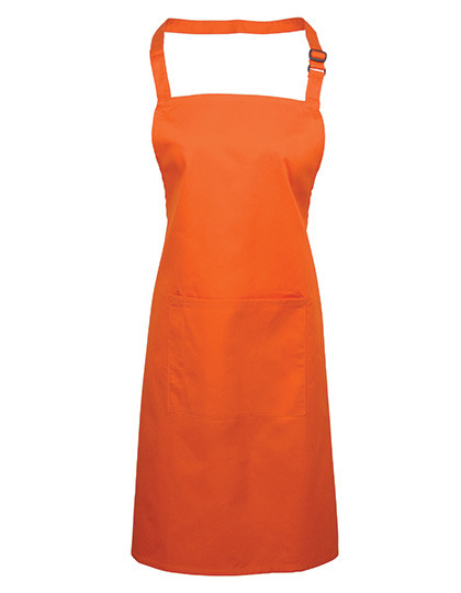 Premier Workwear Colours Collection Bib Apron With Pocket Orange (ca. Pantone 1655C)