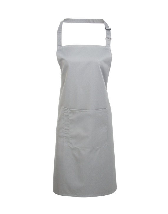 Premier Workwear Colours Collection Bib Apron With Pocket Pale Grey (Silver) (ca. Pantone 428C)