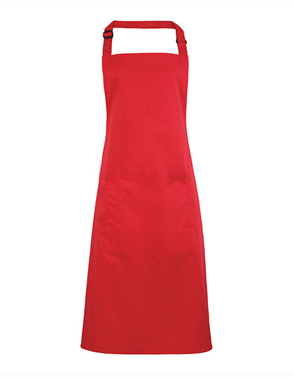 Premier Workwear Colours Collection Bib Apron With Pocket Strawberry Red (ca. Pantone 186C)