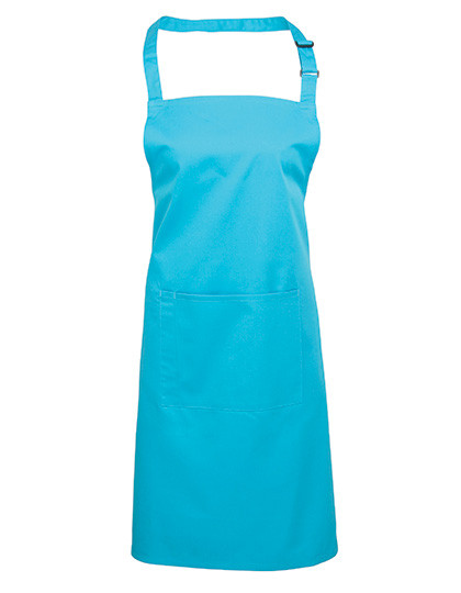 Premier Workwear Colours Collection Bib Apron With Pocket Turquoise (ca. Pantone 312C)