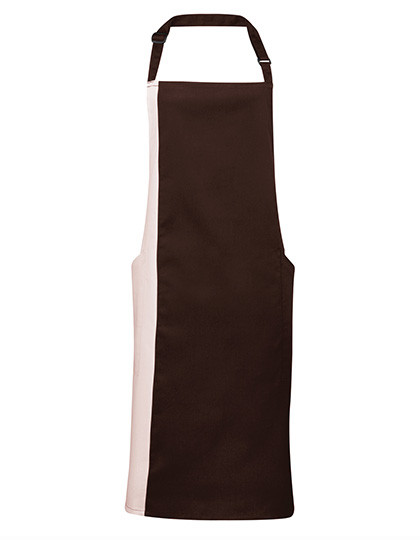 Premier Workwear Colours Collection Contrast Bib Apron Brown (ca. Pantone 476C)