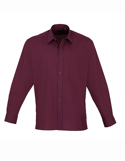 Premier Workwear Men´s Poplin Long Sleeve Shirt Aubergine