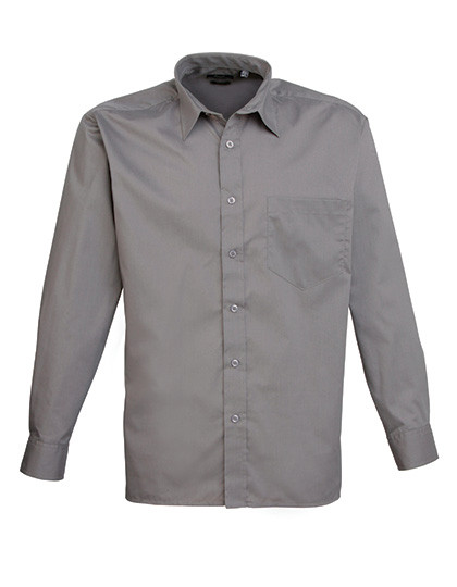 Premier Workwear Men´s Poplin Long Sleeve Shirt Dark Grey