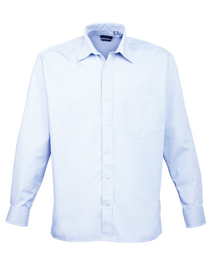 Premier Workwear Men´s Poplin Long Sleeve Shirt Light Blue (ca. Pantone 2717C)