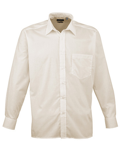 Premier Workwear Men´s Poplin Long Sleeve Shirt Natural