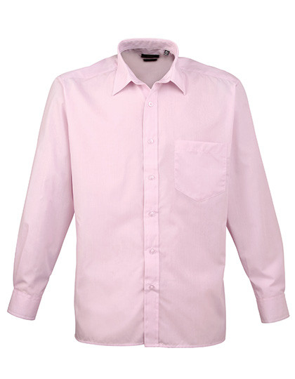 Premier Workwear Men´s Poplin Long Sleeve Shirt Pink (ca. Pantone 707C)