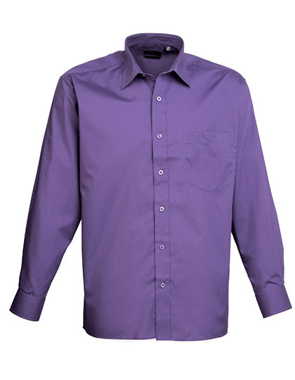Premier Workwear Men´s Poplin Long Sleeve Shirt Purple