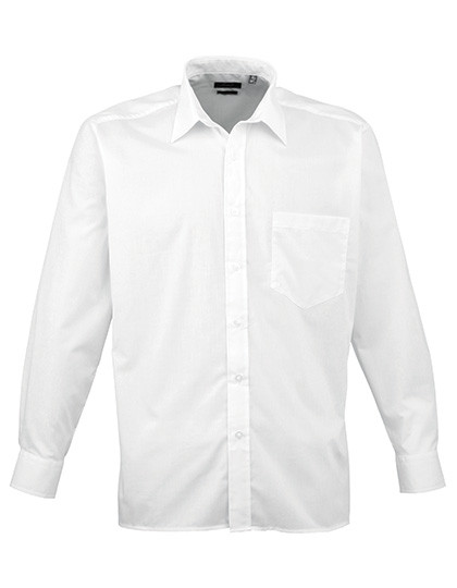 Premier Workwear Men´s Poplin Long Sleeve Shirt White