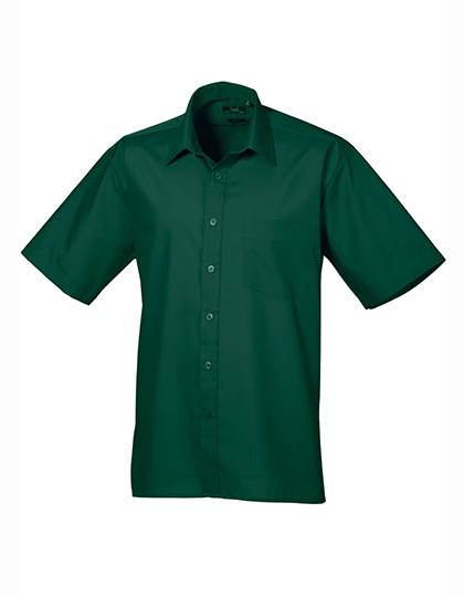Premier Workwear Men´s Poplin Short Sleeve Shirt Bottle Green