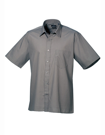 Premier Workwear Men´s Poplin Short Sleeve Shirt Dark Grey