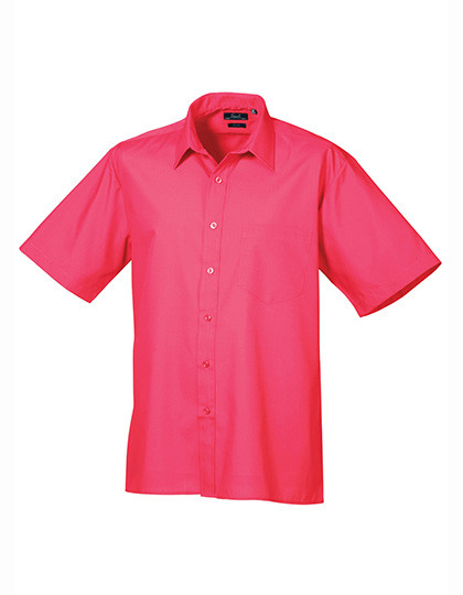 Premier Workwear Men´s Poplin Short Sleeve Shirt Hot Pink