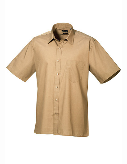 Premier Workwear Men´s Poplin Short Sleeve Shirt Khaki