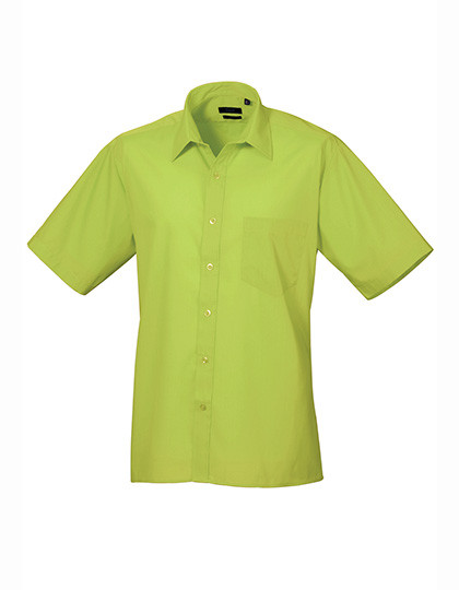 Premier Workwear Men´s Poplin Short Sleeve Shirt Lime (ca. Pantone 2304C)